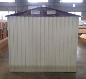 10x12' Prefab αποθήκευση κήπων μετάλλων κορυφών που ρίχνεται με τη συρόμενη πόρτα